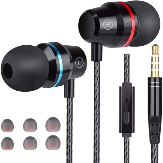 Écouteurs filaires ergonomiques avec archet et micro