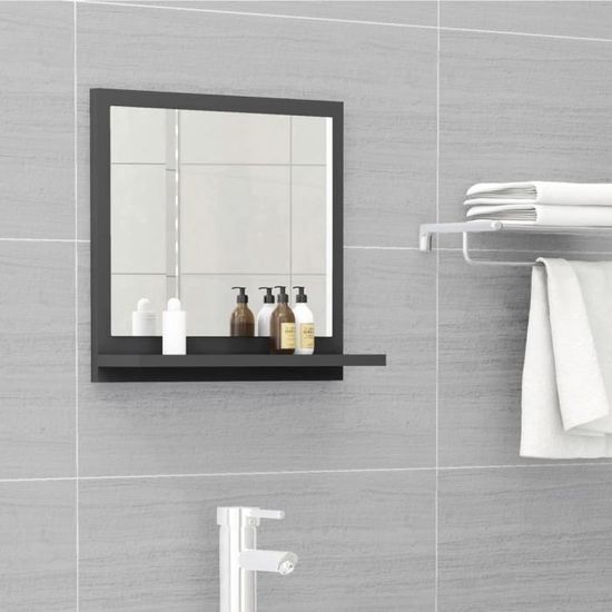 Nouveauté!Miroir Décoratif - Miroir Attrayante salon de salle de bain Gris 40x10,5x37 cm Aggloméré336