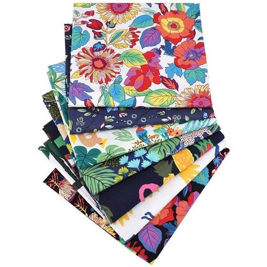 Lot De 20 Carrés Patchwork Matelassés Coton 10x10 Cm - Tissus Rétro Vintage & Neufs