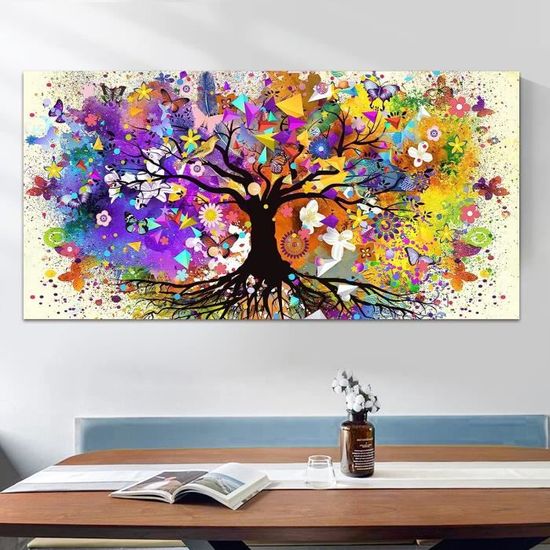 Deco Décoration Salon Agriculture ferme toscane vignoble Moderne Impression sur Toile 120x50cm Image Tableau Decoration Murale Chambre Panoramique Art Wall Tableaux Decoratifs Muraux AB120x50-2465