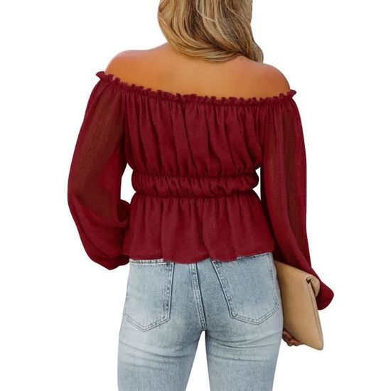 T-shirt Femme Springfield Épaules Dénudées - Look Décontracté Et Moderne - Haut Mode Urbain