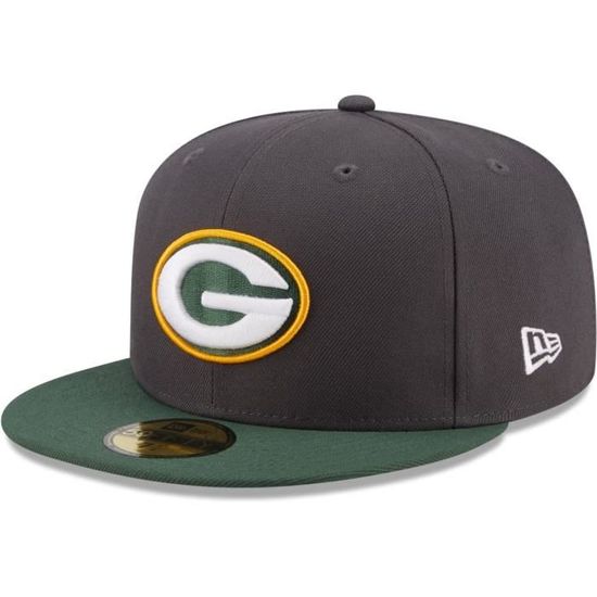 Casquette New Era 59Fifty Green Bay Packers - Gris, Taille Ajustée, Neuf Avec étiquettes