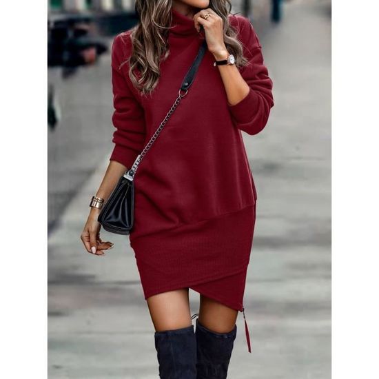 Ever-Pretty Robe Femme De Soirée Longue Paillettes Fendu Manches Longues Col V - Élégance Chic Automne Hiver EE50146-P
