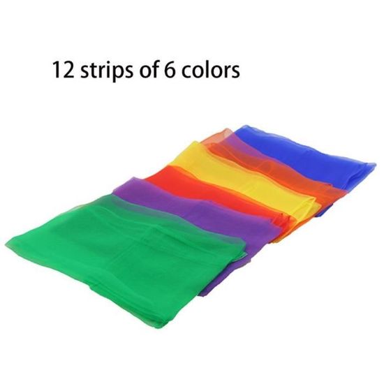 Blausky Lot de 16 foulards carrés de jonglage - En mousseline de soie - Dégradé de couleurs vives - 60 x 60 cm - Pour outils sensoriels, danse, jonglerie - 16 couleurs
