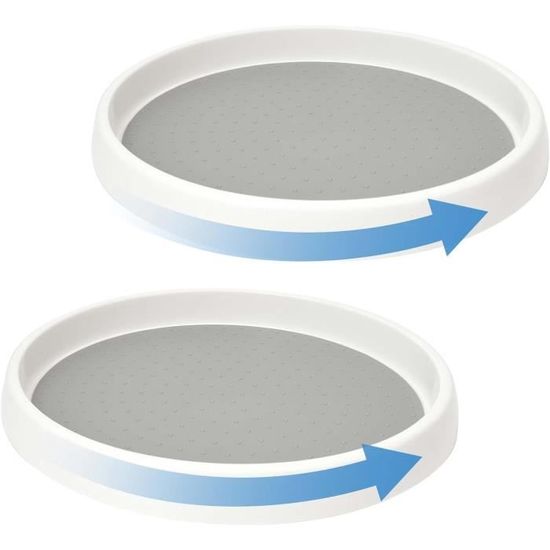Plateaux Rotatifs Lazy Susan - Lot De 2 (26 Cm Et 20 Cm), Métal, Pour épices, Cuisine, Salle De Bain, Rangement 360°