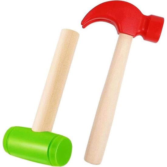 Marteaux Jouets BLMHTWO Lot De 2 - En Bois Et Plastique Pour Enfants | Outil Simulation