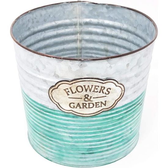 Lot De 5 Pots De Fleurs En Zinc Rétro – Déco Jardin Ou Intérieur, 12.1 X 11.5 X 9.2 Cm