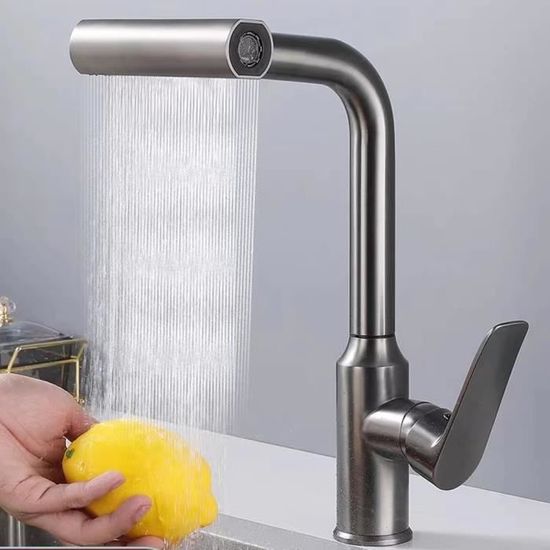 Robinet D'évier Tactile Noir - Inox - DQOK - NEUF