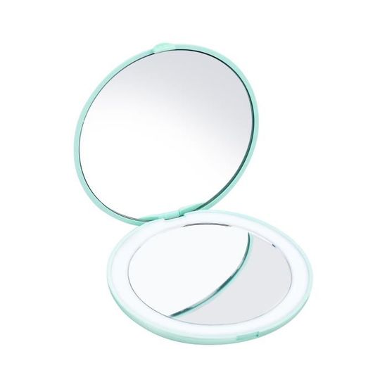 Miroir De Poche Grossissant 15X, Miroir De Voyage Pliable, Miroir De Maquillage Personnel Double Face Avec Grossissement 1/15x, Blanc