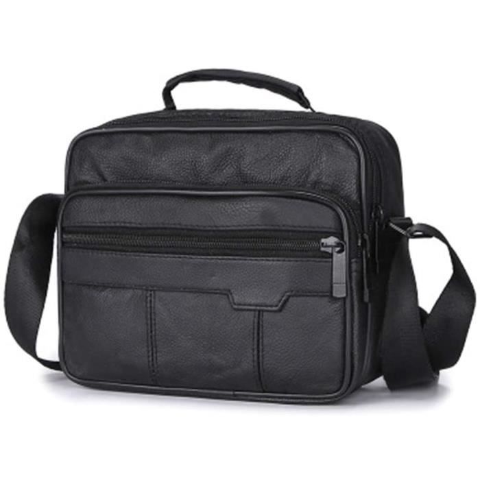HARPIMER Sac De Poitrine Homme Cuir Véritable - Sacoche Bandoulière Voyage Sport Affaires, Vintage Multifonction