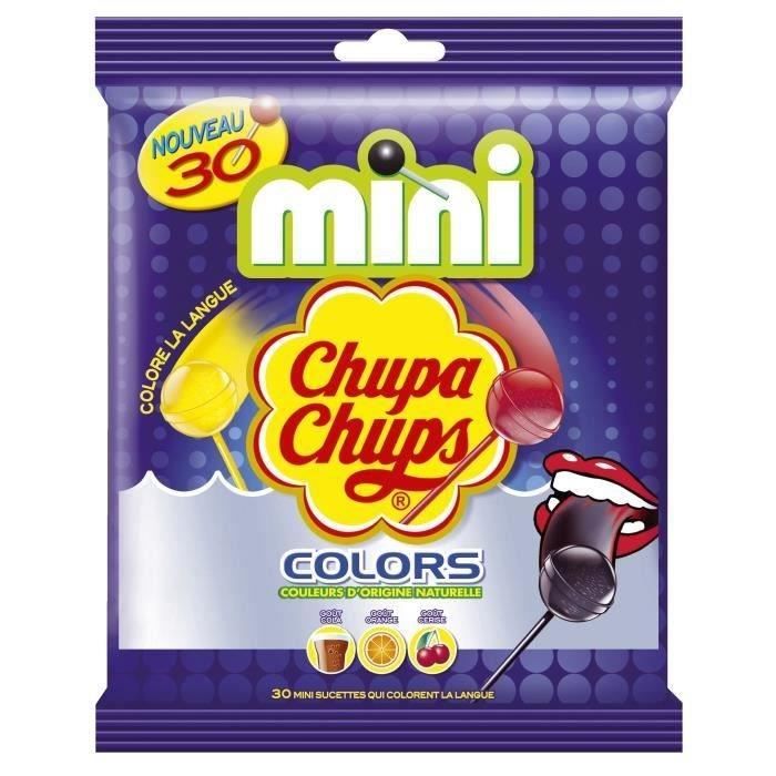 CHUPA CHUPS Mini Sucettes Colors, goûts assortis - 30x 6 g