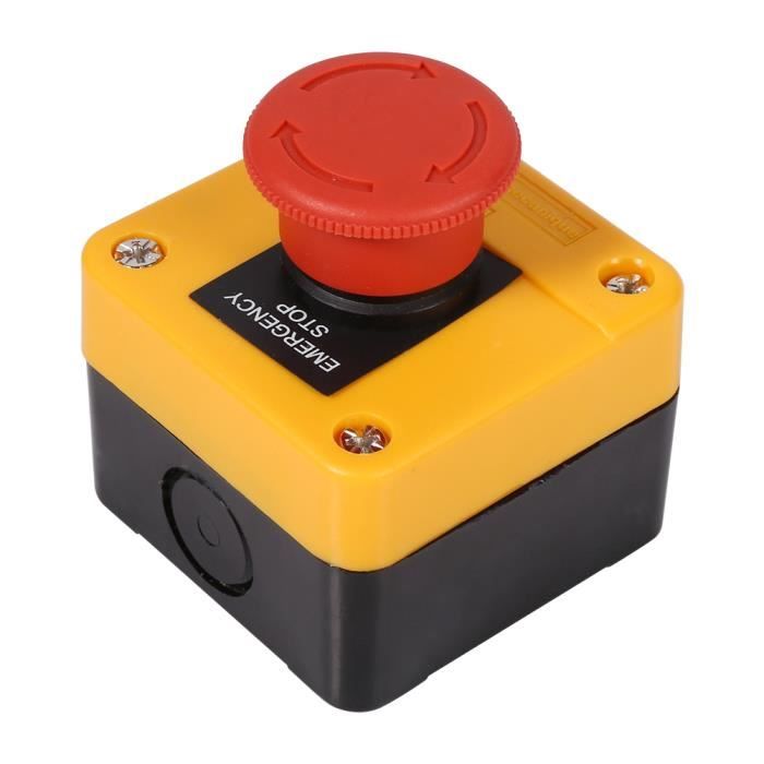 Interrupteur d'arrêt d'urgence 660V 10A en Plastique Coquille Rouge Signe Champignon Bouton-Poussoir Interrupteur Nouveau-AIM