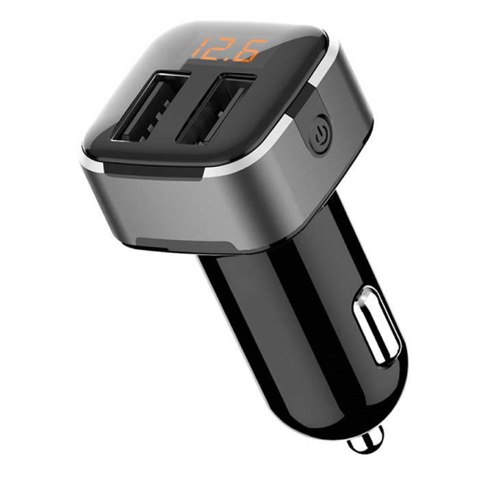 Chargeur Allume Cigare USB Double Porte 5V Prise Adaptateur Voiture pour Téléphone Portable Charge Rapide iPhone 13 Galaxy Redmi