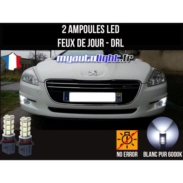 Pack feux de jour led blanc xenon pour Peugeot 508