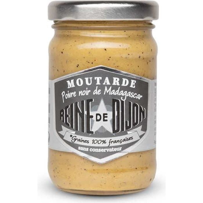 Moutarde au poivre noir de Madagascar - Reine de Dijon - Pot de 100g