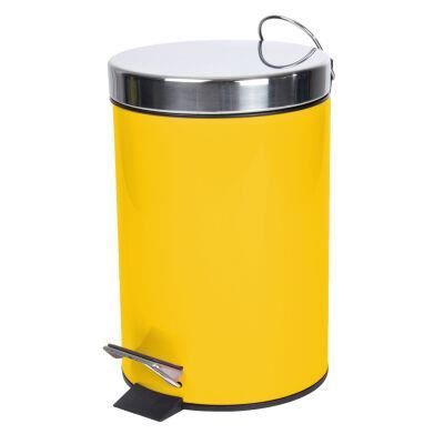 Adunivers -POUBELLE A PEDALE 3 L METAL UNI METALIA MIEL-COUVERCLE INOX/CORP FER- POUBELLES
