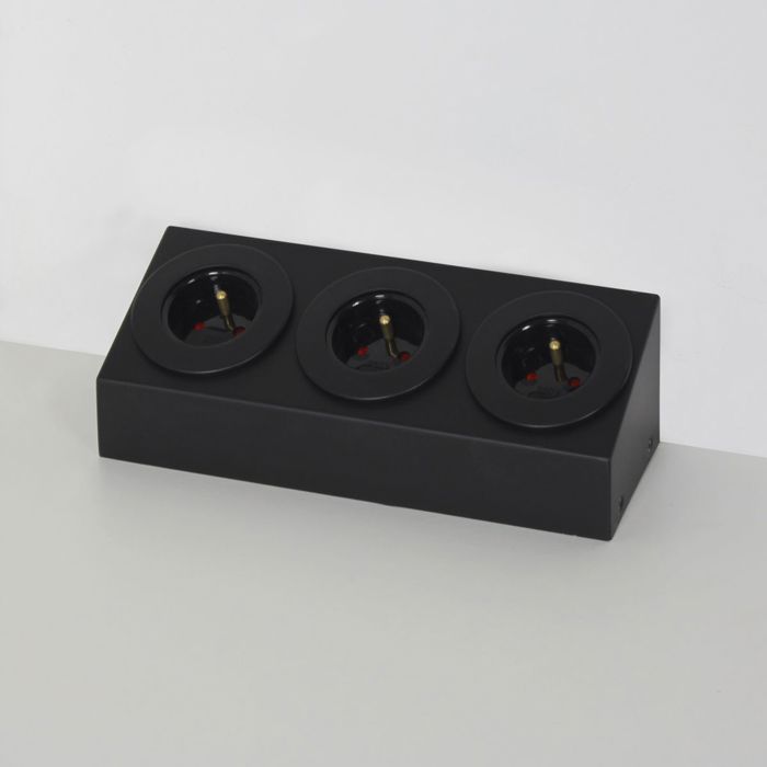 Prise de cuisine - Bloc de 3 prises BARRY soft touch noir Cuisissimo