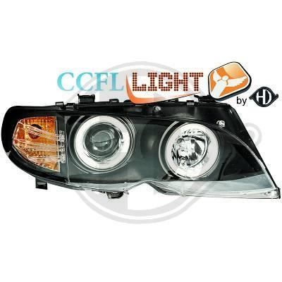 1215586 , Paire de Feux Phares Angel eyes CCFL noir pour BMW SERIE 3 Berline , Break E46 de 2001 a 2005