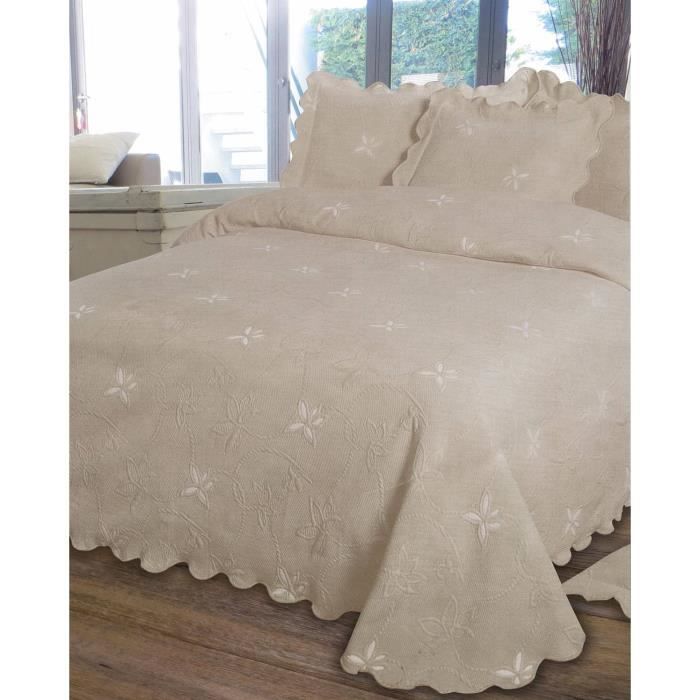 Couvre-lit piqué - 2 personnes - 220x260 - Taupe