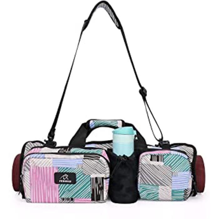 Sac De Tapis De Yoga, Yoga Carry Sac De Toile Avec Poches Pliantes Sac D'Épaule Multifonctionnel Sac De Transport Pour Tapis De