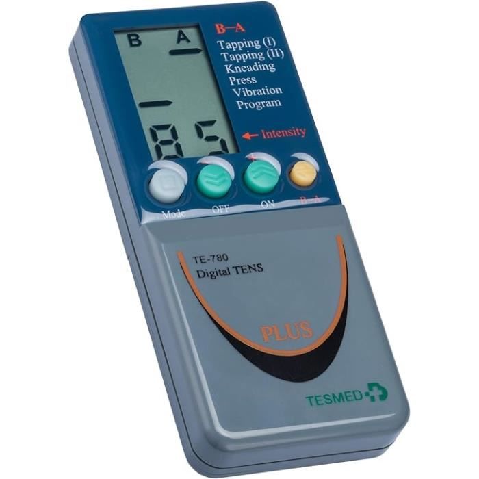 Electrostimulateur Tesmed te780 plus avec 8 électrodes -124 différents types de traitements - Sport, esthétique, TENS contre douleur