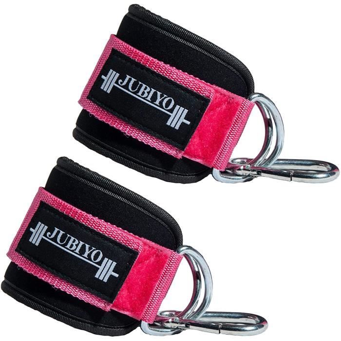 Bandes dexercice JUBIYO Lot de 2 Sangles de Cheville avec Bonus pour Exercices à la poulie, Bandes élastiques Fit128