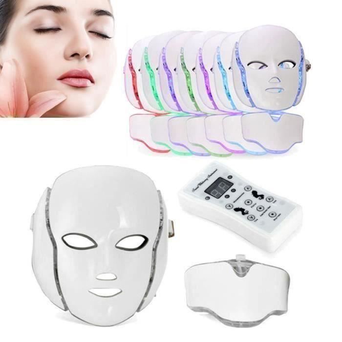 Rn Thérapie par La Lumière LED Photon Masque avec Cou - Beauté et Peau Soin Masque de Photothérapie avec Traitement Lumineux K201