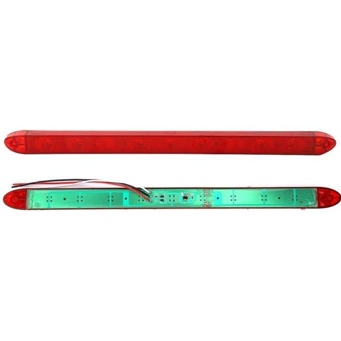 Dioche 3ème feu stop élevé Troisième lampe de feu de freinage arrière avec 9 LED pour remorque bus camion