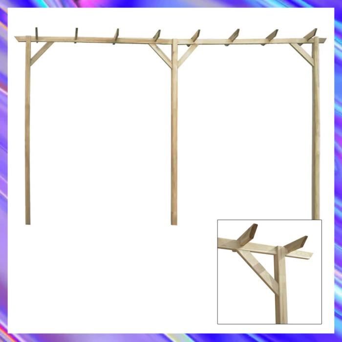 400 x 40 x 205 cm Bois Pergola de jardin CHAUD YNF