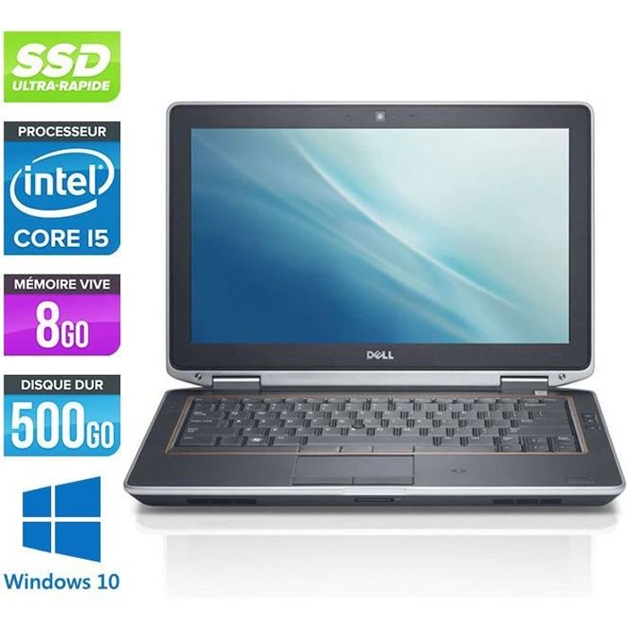 Dell E6320 - Core i5 - 8Go -500Go SSD -Windows 10