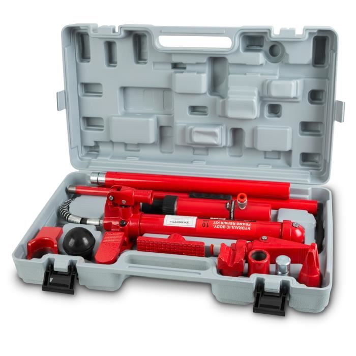 EBERTH Coffret de redressage hydraulique avec Mallette (7 Pièce de pression, 3 Extensions)