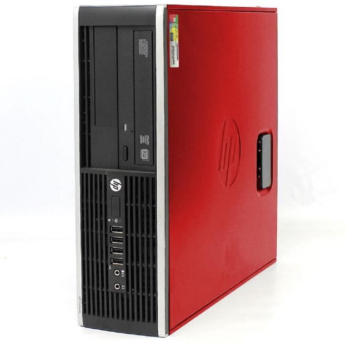 Pc bureau HP compaq 6200 dual core 4 go ram 320 go disque dur,WINDOWS 10 HOME AVEC STICKERS,pc reconditionné ROUGE