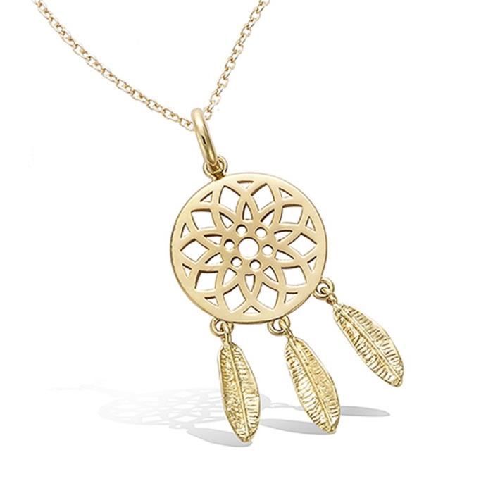 Pendentif en Plaqué Or 34 mm - Dreamcatcher Attrape Reves