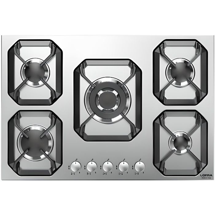 LOFRA HLS7A0 Uranus 75 plaque de cuisson valved 75CM - EDGE 75 CM Acier - 5 brûleurs à gaz avec soupapes IN 1 Triple Crown