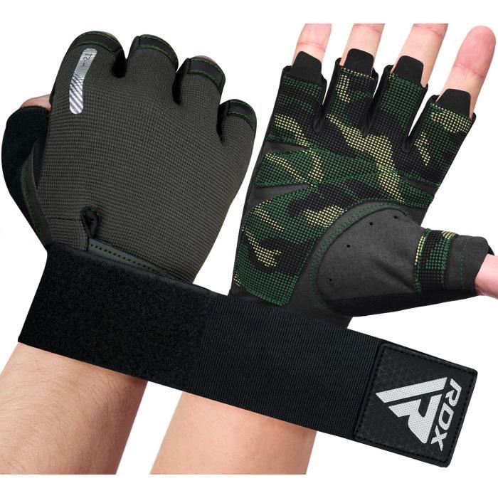 RDX Gants de Fitness Respirant, Gant Masculation Sport Support de Poignet à Longue, Vert