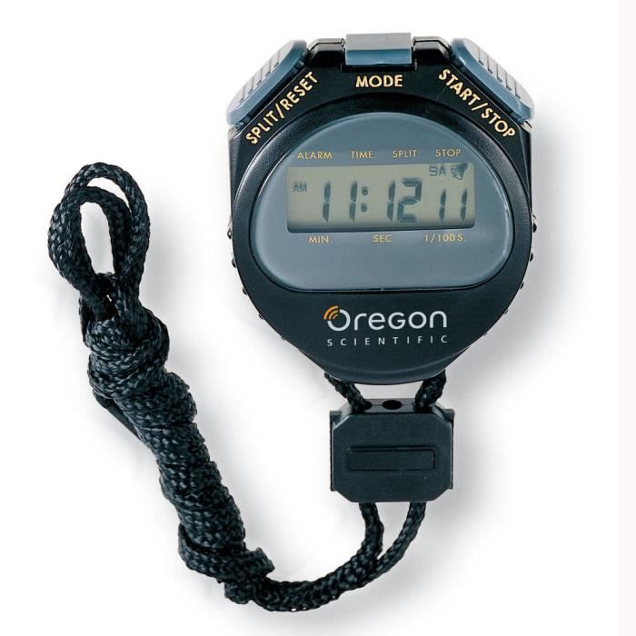 Oregon scientific - chronomètre 1/100ème de seconde noir - c510 noir