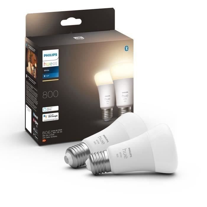 PHILIPS Hue White Ampoules LED connectees E27 - Compatible B