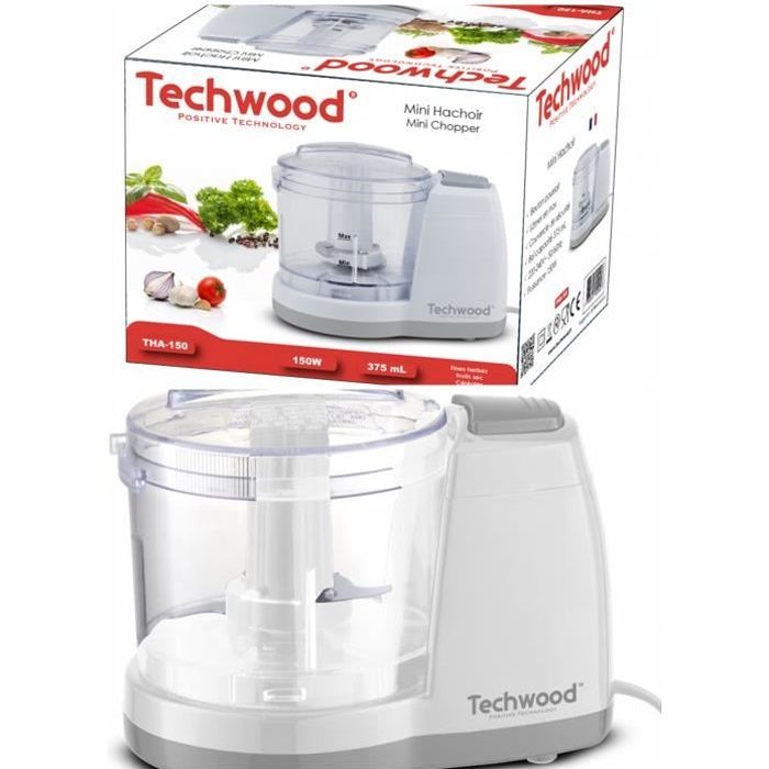 Mini Hachoir Blanc 150W Lames en inox Bol capacité 375 mL