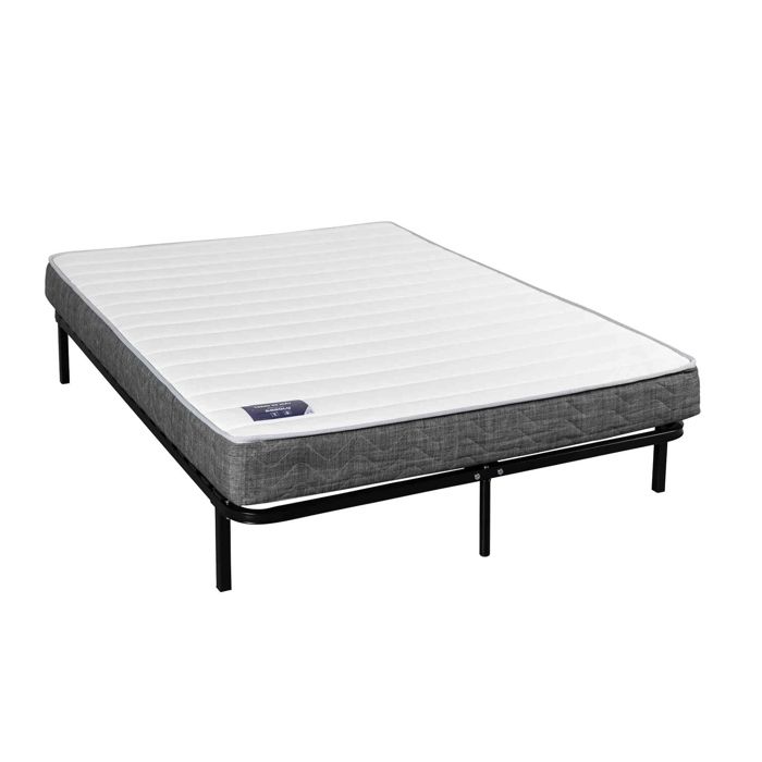 Ensemble matelas mousse mémoire Absolu 160x200 cadre à lattes - Terre de Nuit