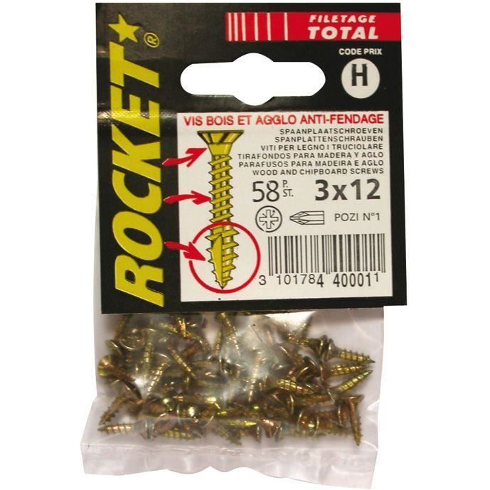 Vis à bois - lot de 52 - Rocket - 3x16 mm