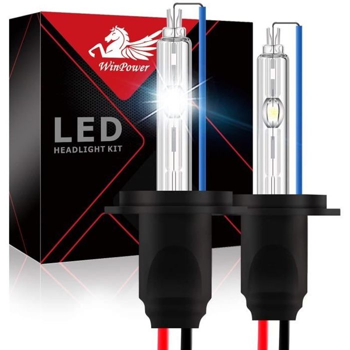 Win Power 35W H7 Ampoules phares HID au xénon Lampe de lumière 8000K Blanc Bleu IP68 Lot de 2pcs