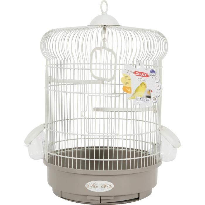 ZOLUX Cage Inès pour oiseaux - L 43 x P 43 x H 52 cm - Gris taupe