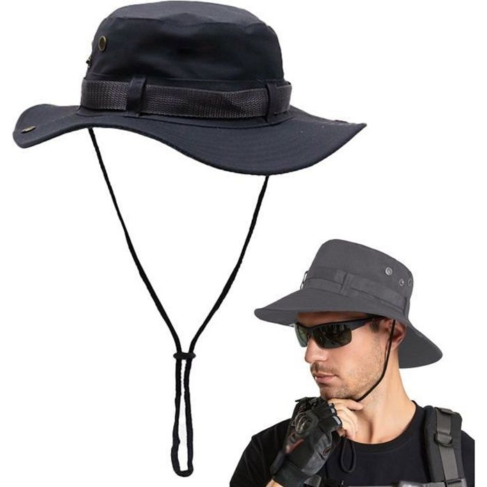 DUBENS Chapeau De Soleil Homme Protection UV Double Face - Chapeau Pêche Safari Pliable Voyage Camping