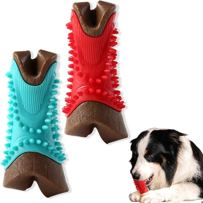 Jouet Chien IndestructibleLot de 2 Jouets à mâcher pour Chien Jouet à mâcher résistant