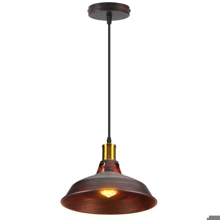 WOTTES 1 x Rétro Suspension Luminaire Industriel Design Edison Luminaire Plafonnier E27 Lustre Suspension en Métal Ø28cm