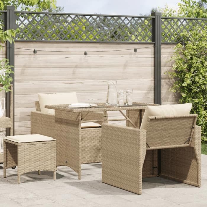 VidaXL Ensemble Salon de Jardin 4 Pcs - vue 4
