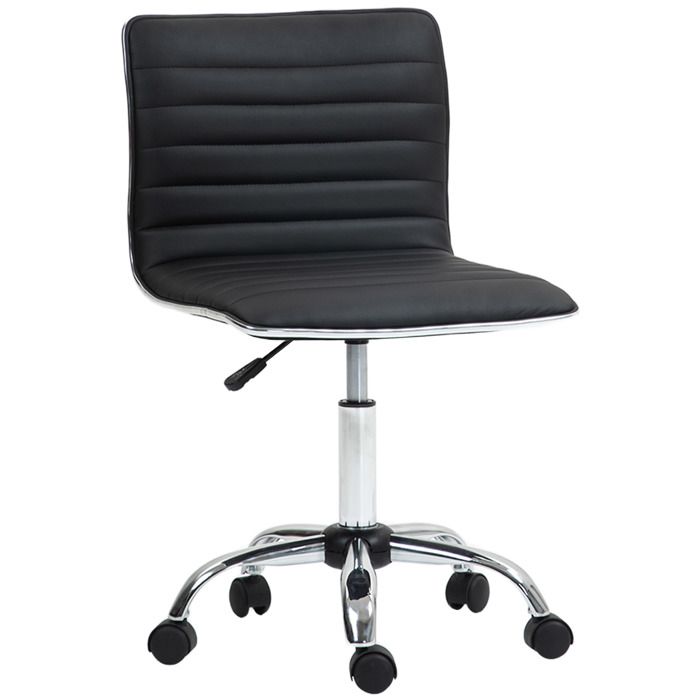 Chaise bureau - HOMCOM - à roulettes - pivotante - hauteur réglable - siège rembourrée - pour maison bureau salon - noir