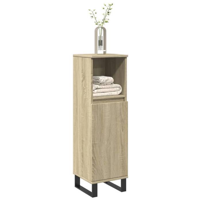 Armoire salle de bain chêne sonoma 30x30x100