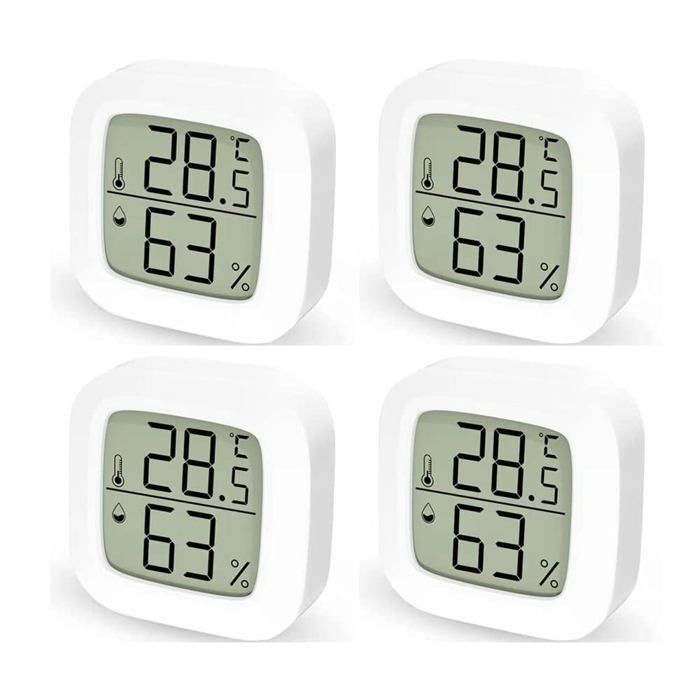 Meilleurs prix pour Thermometre Interieur Maison Lot de 4 Thermometre Hygrometre NumériqueThermomètre Digital pour Chambre à Coucher