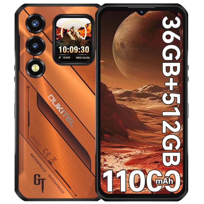 Téléphone Portable Incassable 5G Ulefone Armor X32 Pro 565 5500mAh Smartphone 64MP Vision Nocturne Dual SIM/3-Slots Orange